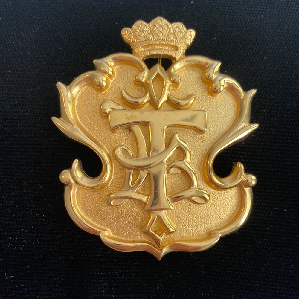 Vintage TRIFARI Crest Brooch with Crown Detail